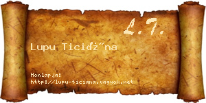 Lupu Ticiána névjegykártya